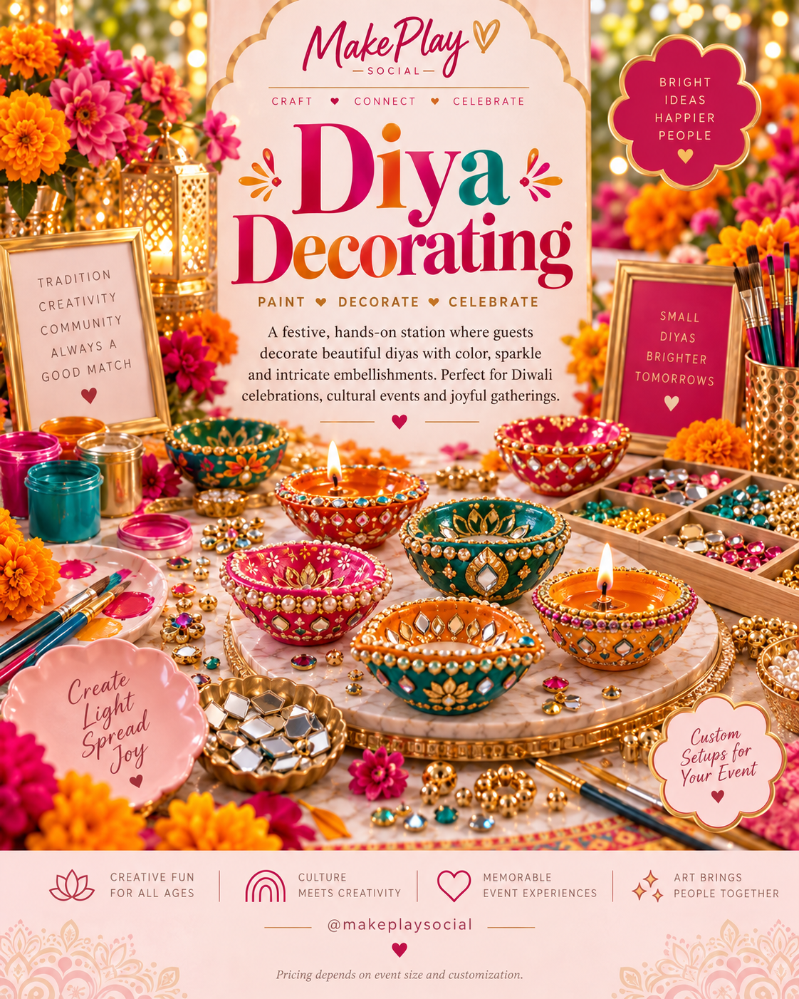 Diya decorating activity flyer