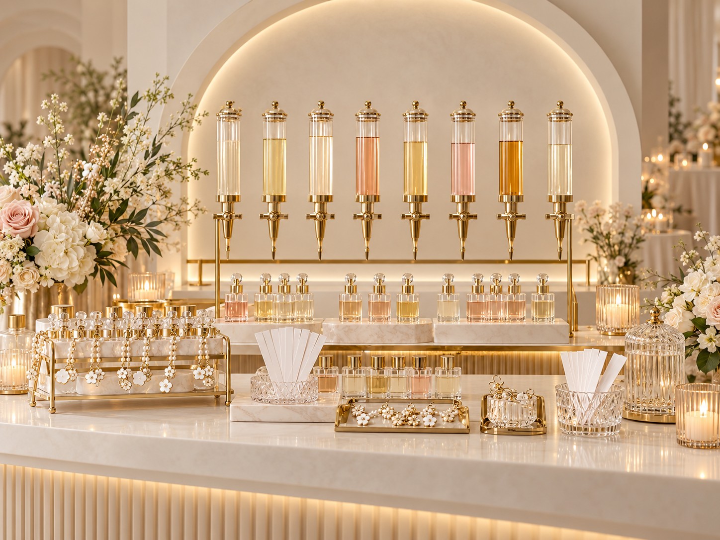 Elegant perfume mixology display