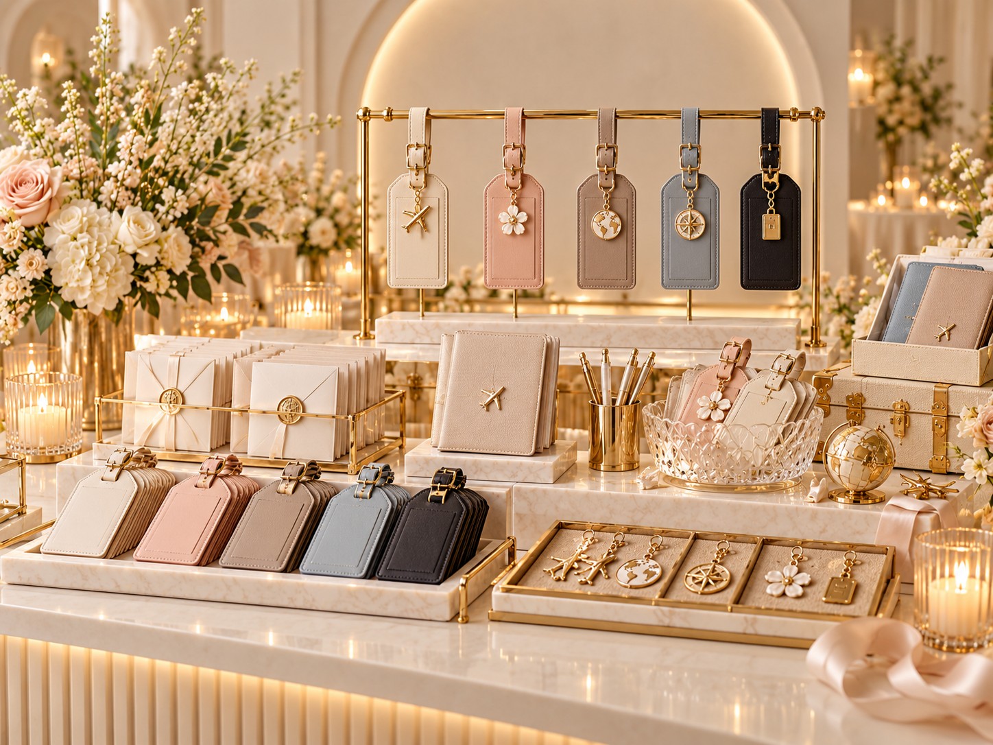 Luxury luggage tag and travel keepsake display